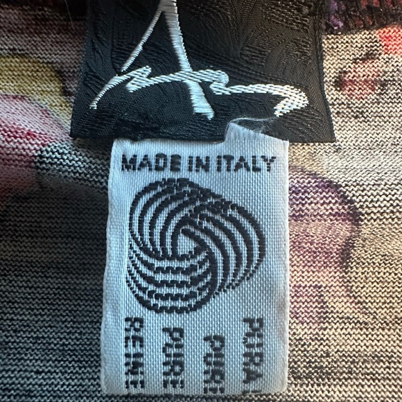 VTG Angela Missoni Wool Floral Long Sleeve Dress Italy Sustainable Flawed Gem S - Picture 10 of 14